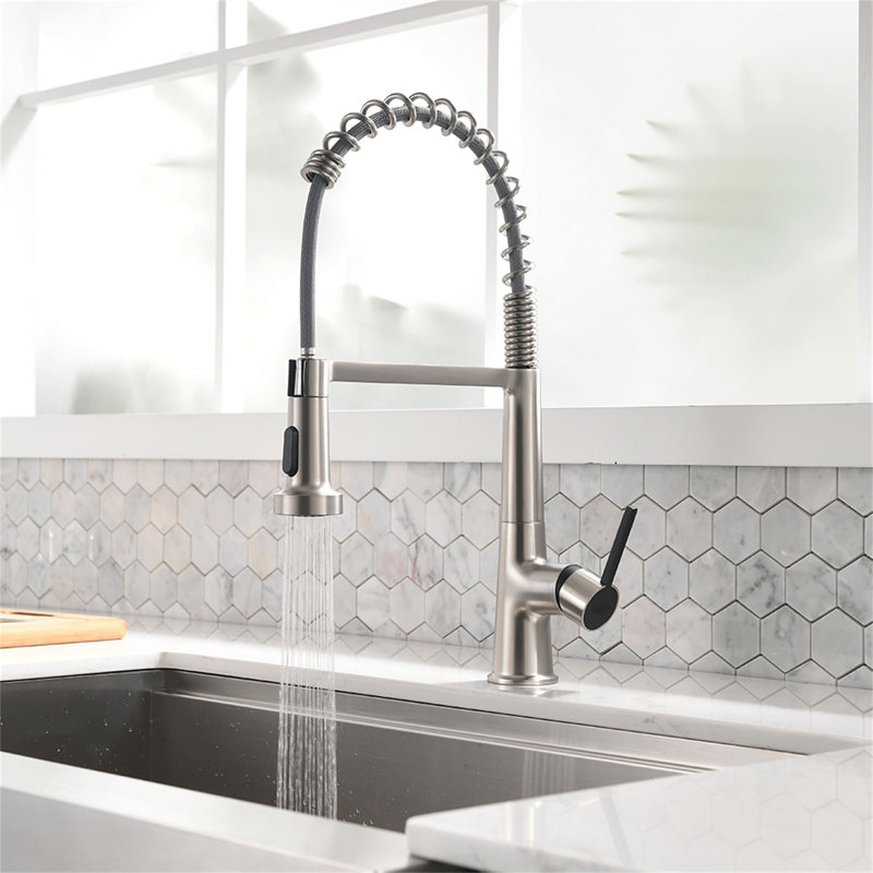 AWZTOO Pull Down Kitchen Faucet, Brushed Nickel