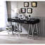 Bureau noir brillant avec prise et deux compartiments de rangement-134892233