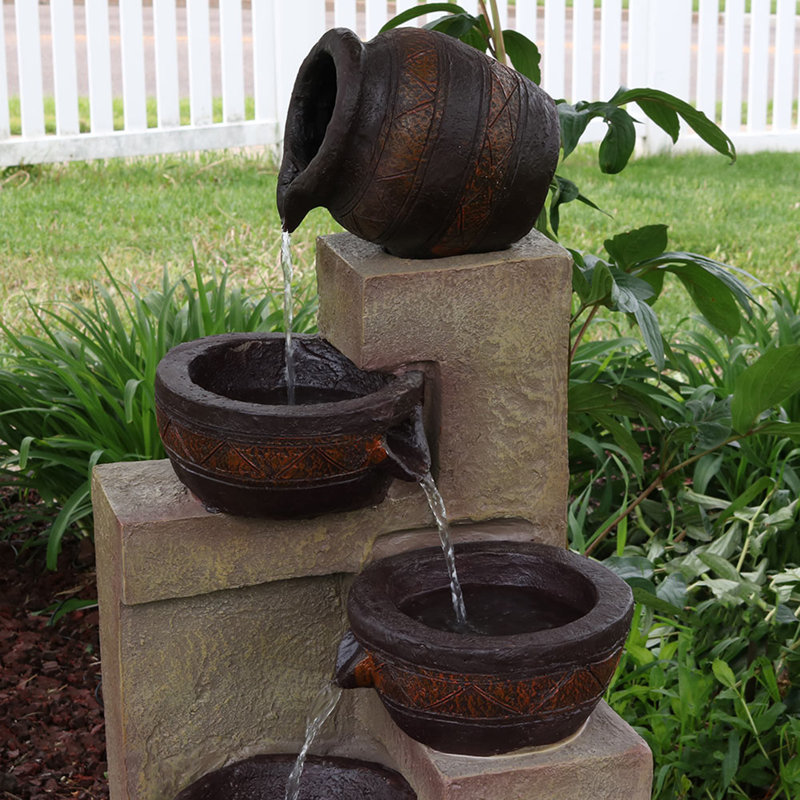 Laiqah Weather Resistant Floor Fountain with Light