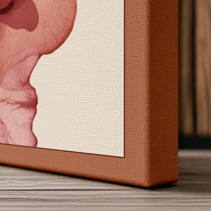 Crimson Flow Abstract - Wrapped Canvas, 30x20 - 76.2 x 50.8 cm, Terracotta Border