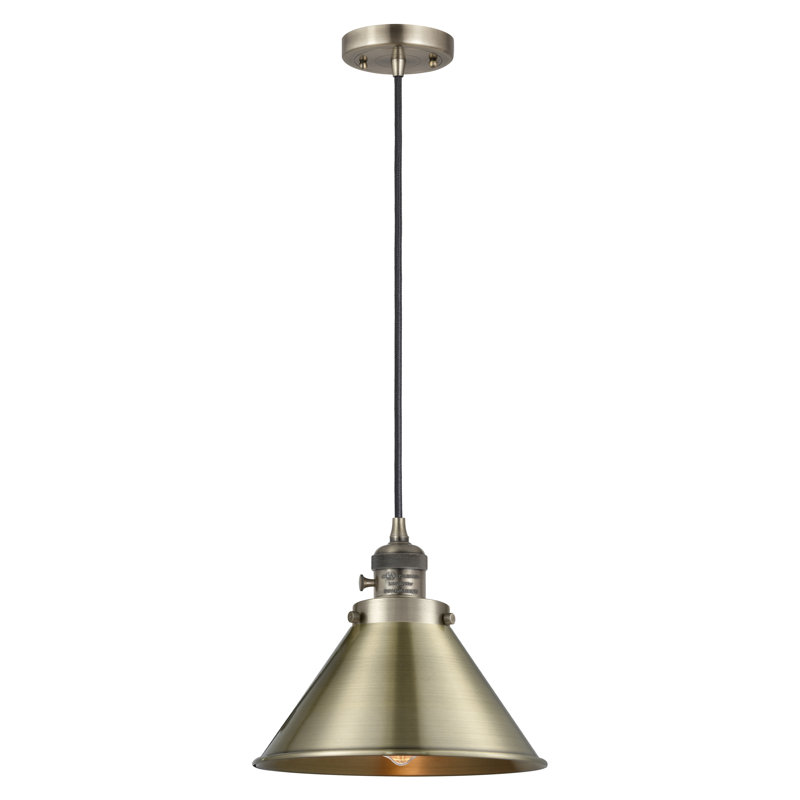 Franklin Restoration - Donner - Mini luminaire suspendu à cordon de 10 po - Interrupteur marche / arrêt - Ampoule DEL - Abat-jour