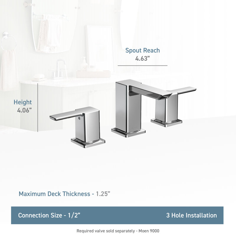Low Arc Widespread Bathroom Faucet with Drain Assembly