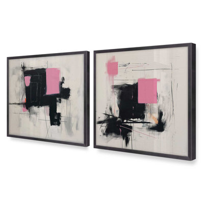" Graphite Pink Fusion " by Golden Glow Interiors 2 - Pieces