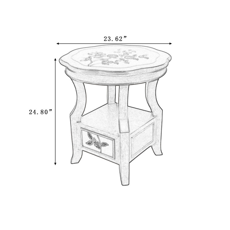 Table de bout moderne en bois massif et en bois manufacturé
