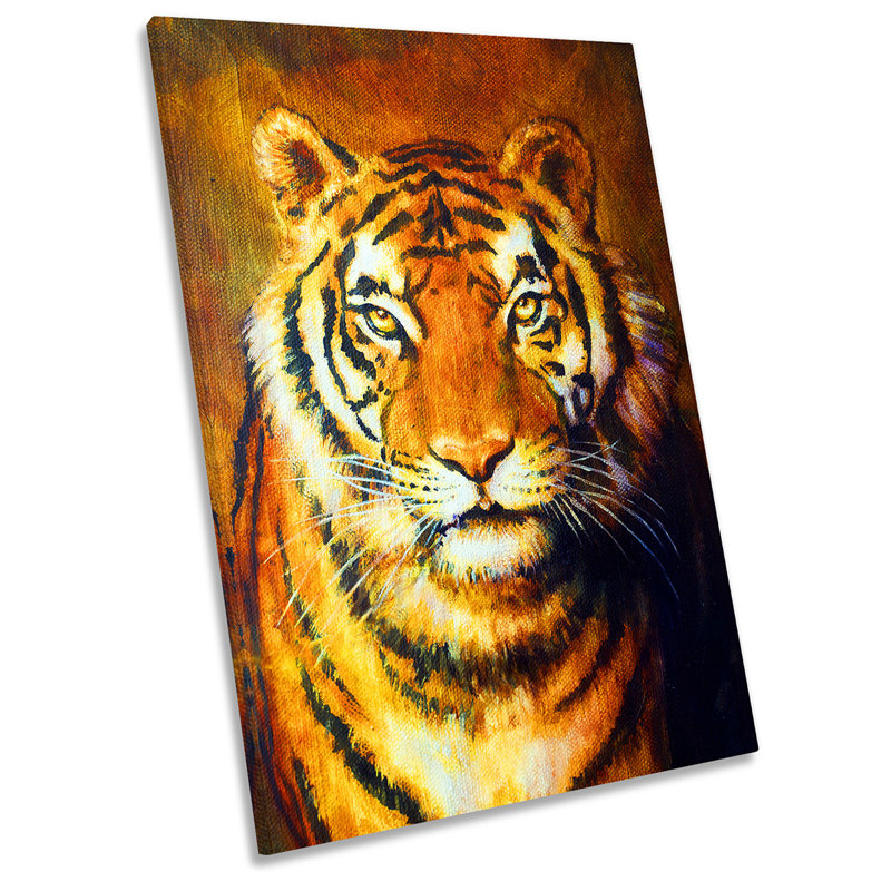 Tiger Face - Wrapped Canvas Painting, 61cm H x 40.6cm W x 2cm D