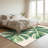 Brandies Tropical Monstera Leaf Green & Cream Washable Area Rug