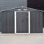 Charcoal Black Garden Storage 10 ft. W + 12 ft. D Metal Tool Shed