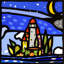 "Isola E Luna" (détail) par Wallas, art mural sur toile-578925043-609236220-609236213
