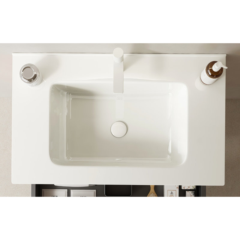 BRON 30" Bathroom Sink Without Cabinet, With White Ceramic Basin (75B)