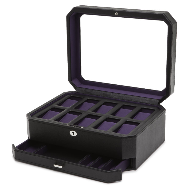 Windsor Watch Box, Black / Purple