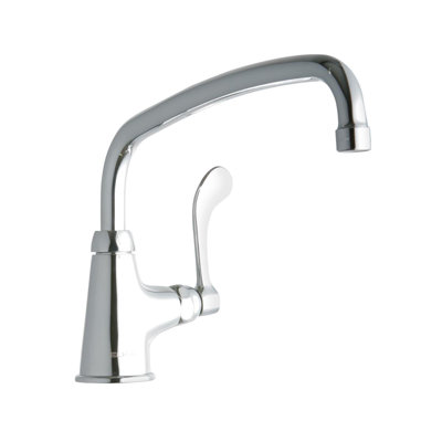 Single Hole with Single Control Faucet with 12" Arc Tube Spout 4" Wristblade Handle Chrome