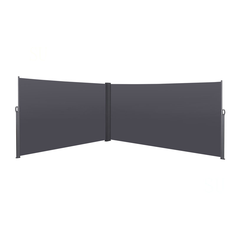 276" X 71''Retractable Side Awning, Waterproof & UV-Resistant,  Privacy Screen Divider Roll Up Balcony, Gray