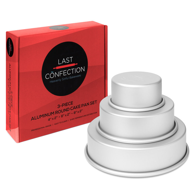 Round Aluminum 3-Piece Cake Pan Set