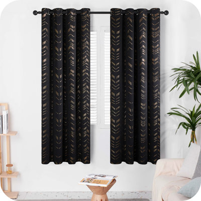 Abrahamsen Polyester Blackout Grommet / Eyelet Curtain Pair