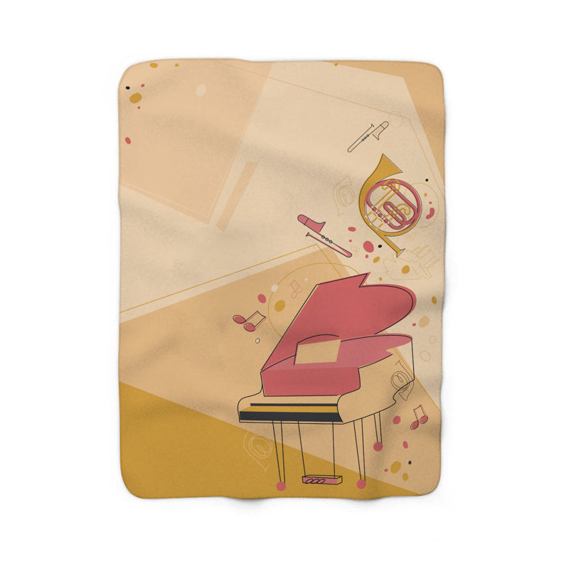 Couverture abstraite pour piano, L 80 po x l 60 po