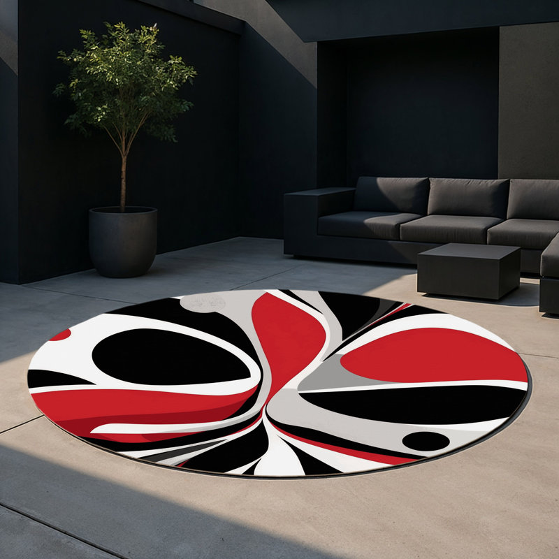 Velvet Path Indoor And Outdoor Area Rug, Round 5'