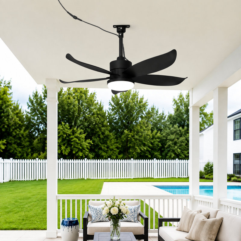 Ventilateur de plafond 42 pouces à 5 pales avec lumière DEL et télécommande