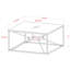 Table basse or mat avec plateau en verre