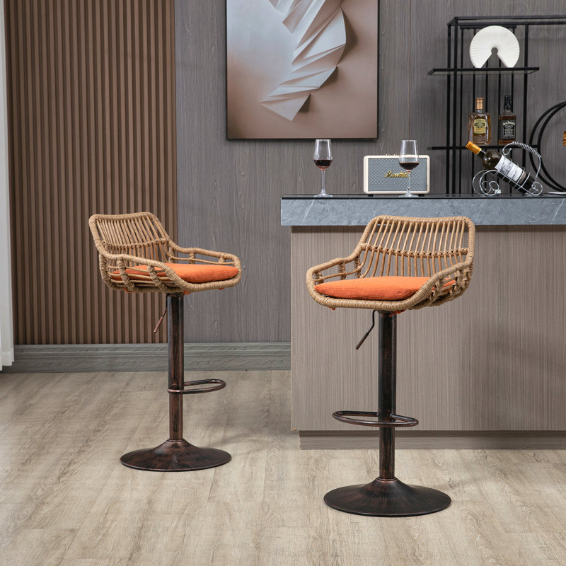 Tabourets pivotants de style moderne pour les salons confortables Chaises à hauteur de comptoir réglables avec repose-pieds