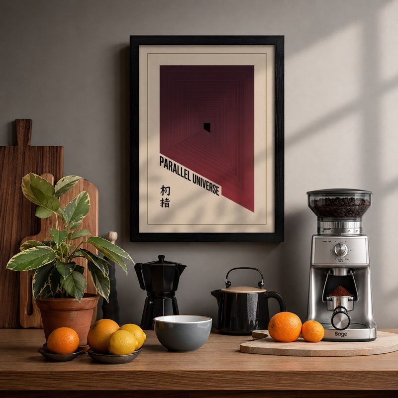 Parallel Universe Japandi - Print, Black, A4 - 29.7 x 21.0 cm