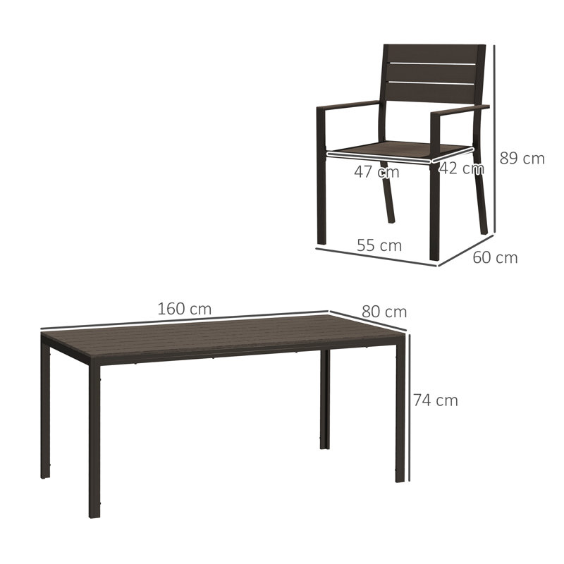 6 - Person Patio Dining Set with Rectangular Table