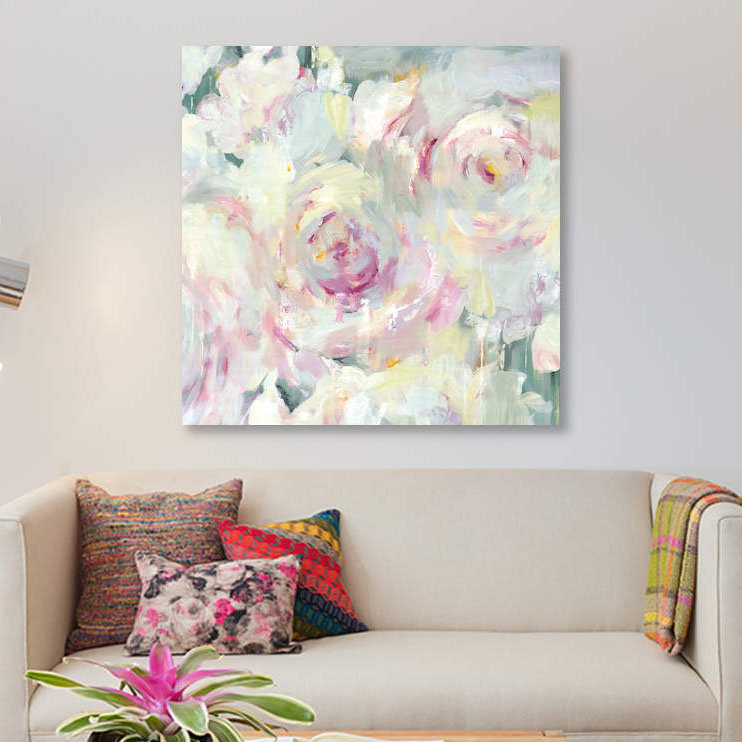 Shabby Peony II par PI Galerie - Estampe numérique sur toile tendue avec châssis, H 12 po x l 12 po x P 0,75 po
