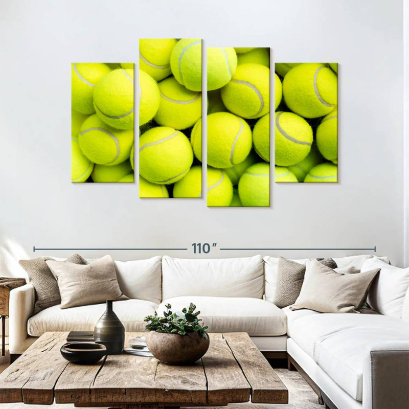 Balles de tennis jaunes Sireci, H 54 po x l 84 po