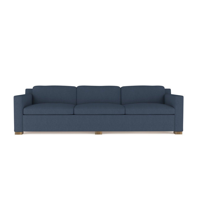 Mercer Track-Arm Extra Long Sofa, Weathered, Plush Velvet Graphite, 33.5" H x 120" W x 39" D