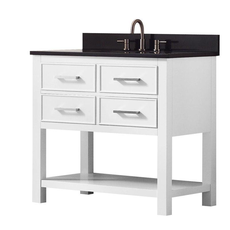 Brooks 36'' W Single Vanity, Carrera White, White