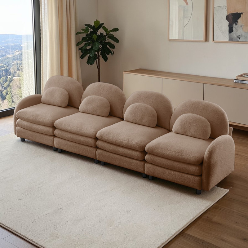 Canapé 4 places Genveve Teddy, H 35,4 po x l 129,1 po x P 33,8 po, Chameau