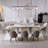 Keeli Extendable Sintered Stone Dining Table with 8 Leather Chairs Dining Set