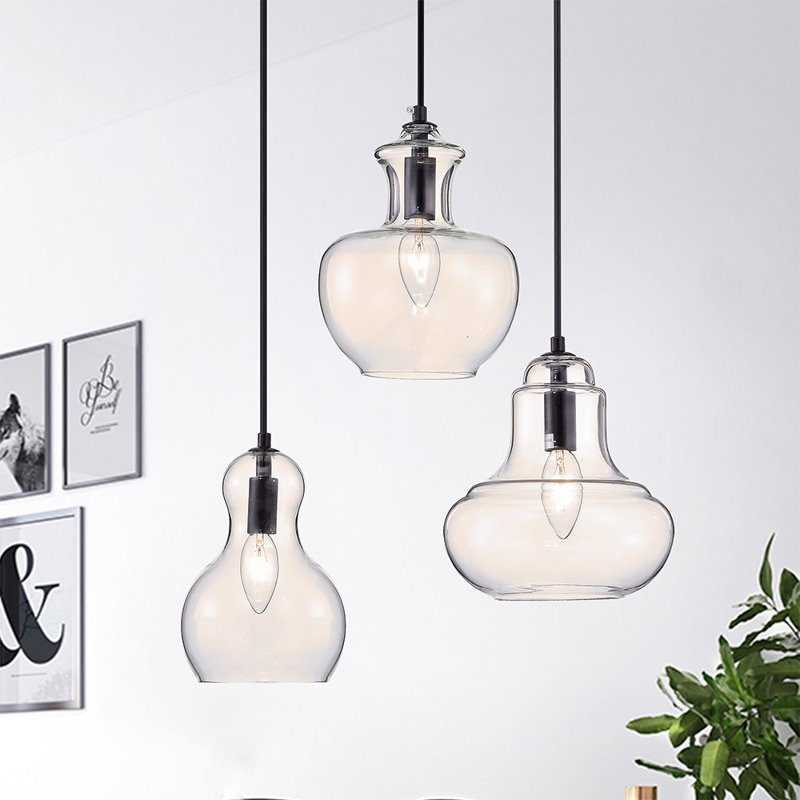 Luminaire suspendu en forme de cloche à 3 lumières Hibbler