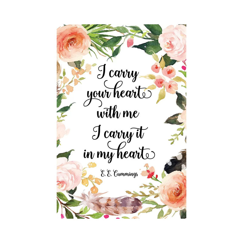 I Carry Your Heart With Me, I Carry It In My Heart. - E. E. Cummings - Print on Canvas, Wrapped Canvas