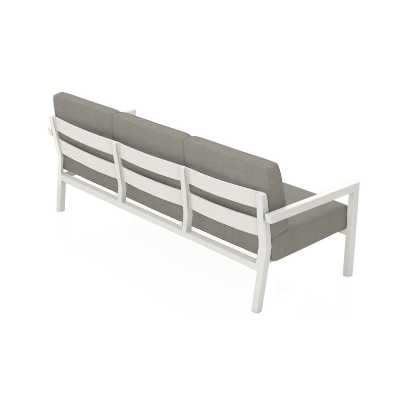 Vivant 83" Wide Outdoor Patio Sofa with Sunbrella® Cushions, Black, Canvas Charcoal Sunbrella® Canvas