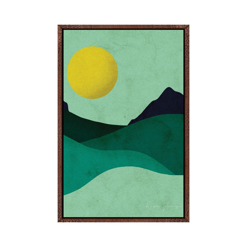 Chartreuse Moon 1 Piece Painting on Canvas, 101.6 cm H x 66.04 cm W, Classic Wood Framed Canvas