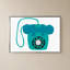 «Retro Téléphone Blue» par Jen Bucheli - Impression sur toile
