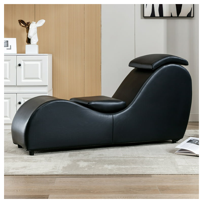 Méridienne Vegan, Similicuir noir
