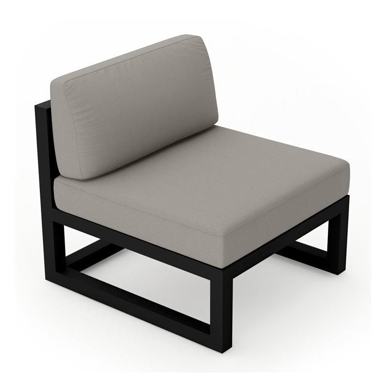 Avion Outdoor Lounge Chair, Canvas Charcoal Sunbrella® Canvas, Black