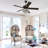52 Inch Modern Crystal Ceiling Fan With Remote Control, 3 Speeds Reversible Ceiling Fan For Bedroom-1473284464