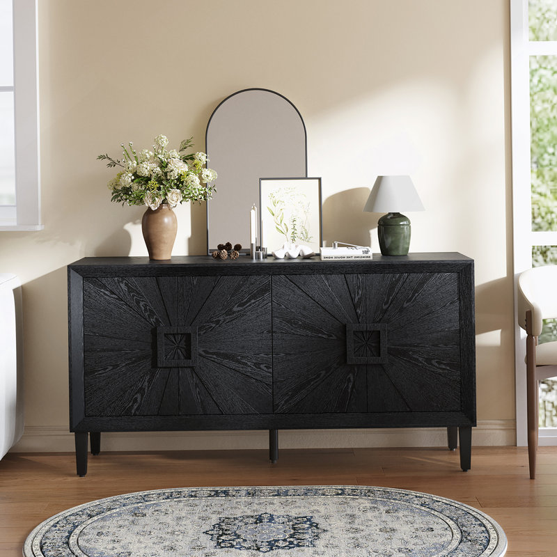 Charmante armoire de rangement rustique de style campagnard au design innovant et polyvalente, Noir
