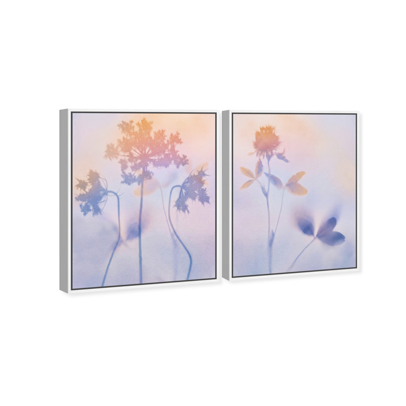 Lavender Shadows Set Floral & Botanical Canvas Print by Oliver Gal, Black Frame, 16 x 20, 25"H x 31"W, White Floater Frame