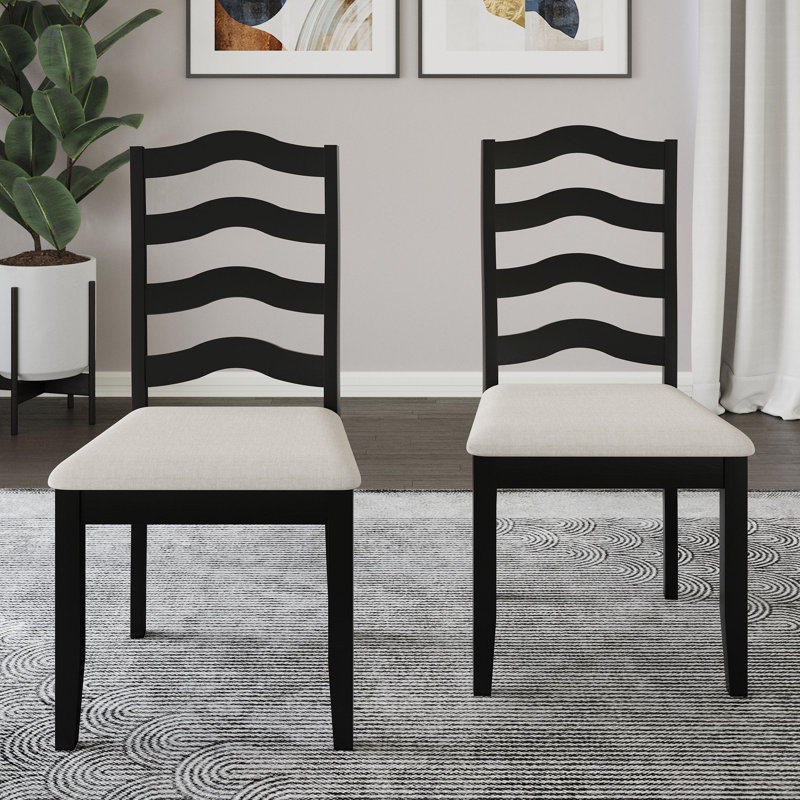 Ocossio Upholstered Parsons Chair, Black