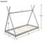 Lit plateforme gris simple en forme de triangle - composé de bois de pin et facile à assembler