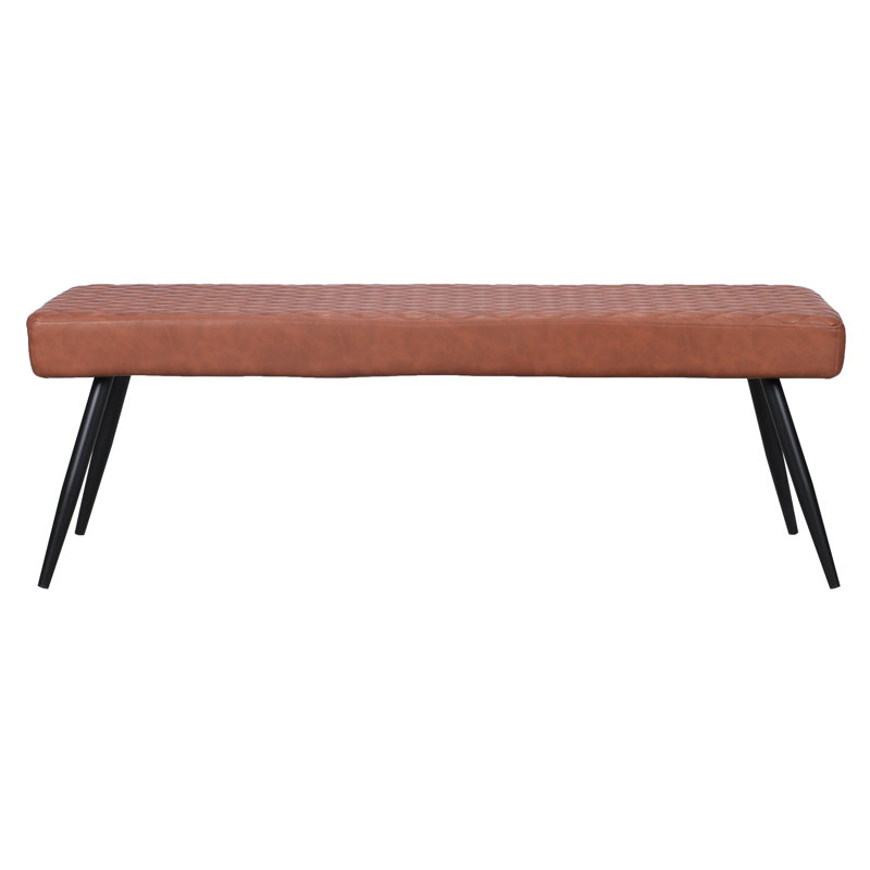 Banc rembourré en similicuir Lavren, Brun