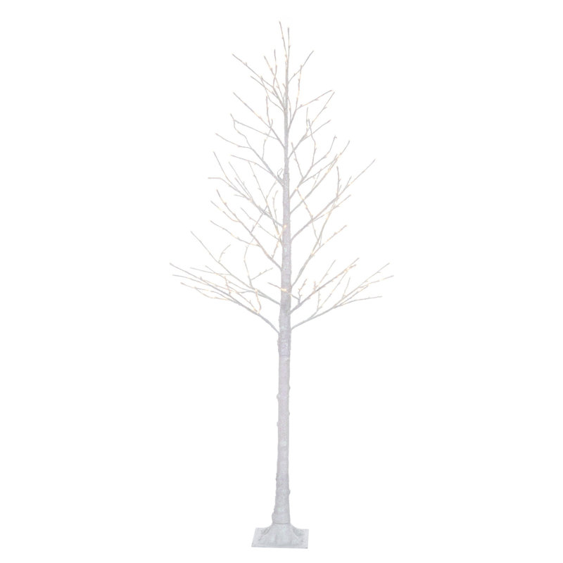 Arbre de Noël blanc illuminé, H 8 pi