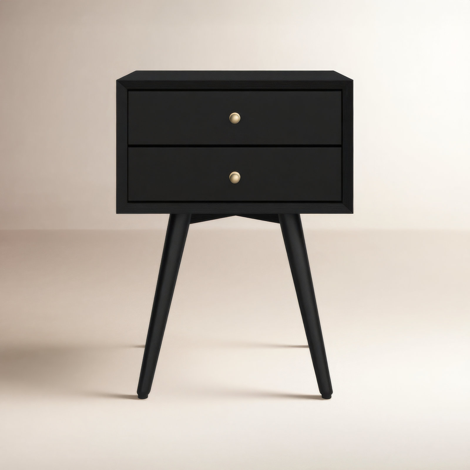 Williams 2-Drawer Mini Nightstand, Black