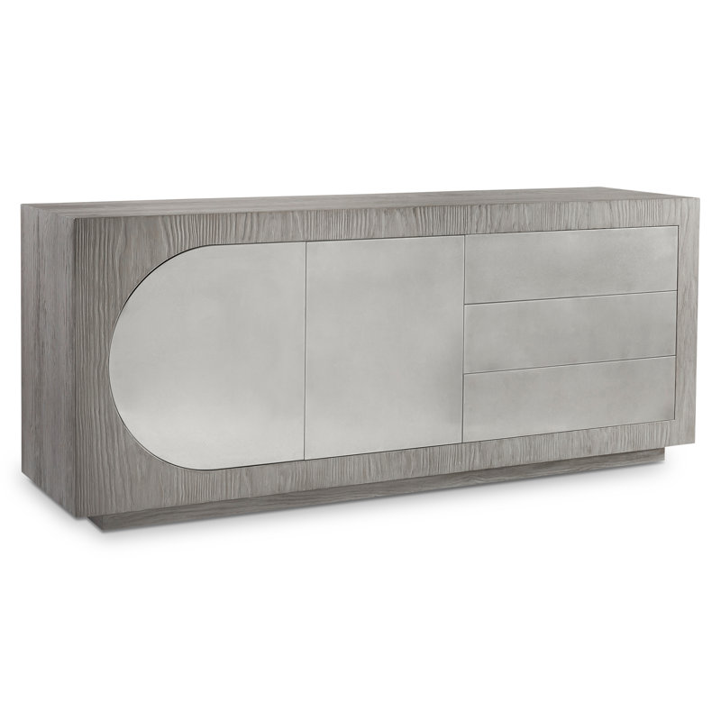 Trianon Contemporary Beige Pine Sideboard with Aluminum Accents
