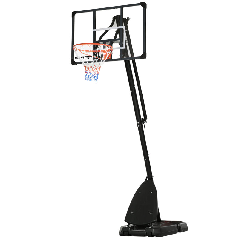 Freeport Park Giglio Adjustable Height 107cm W Steel Portable Full-Size Basketball Hoop