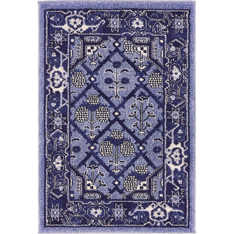 Tapis bleu Lesa, Rectangle 2 pi 2 po x 3 pi