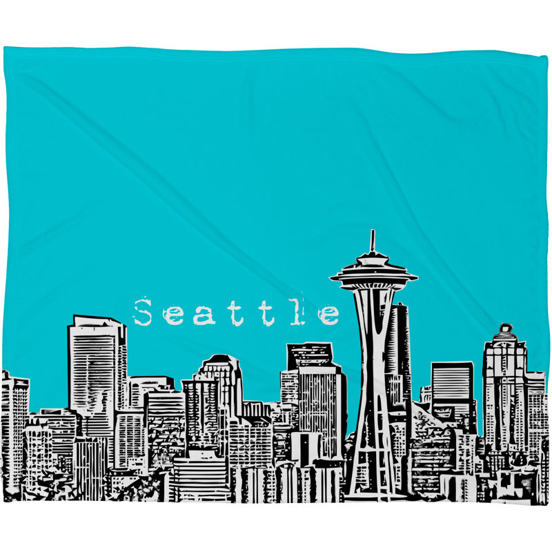 Jeté Bird Ave Seattle, Grand, Bleu sarcelle